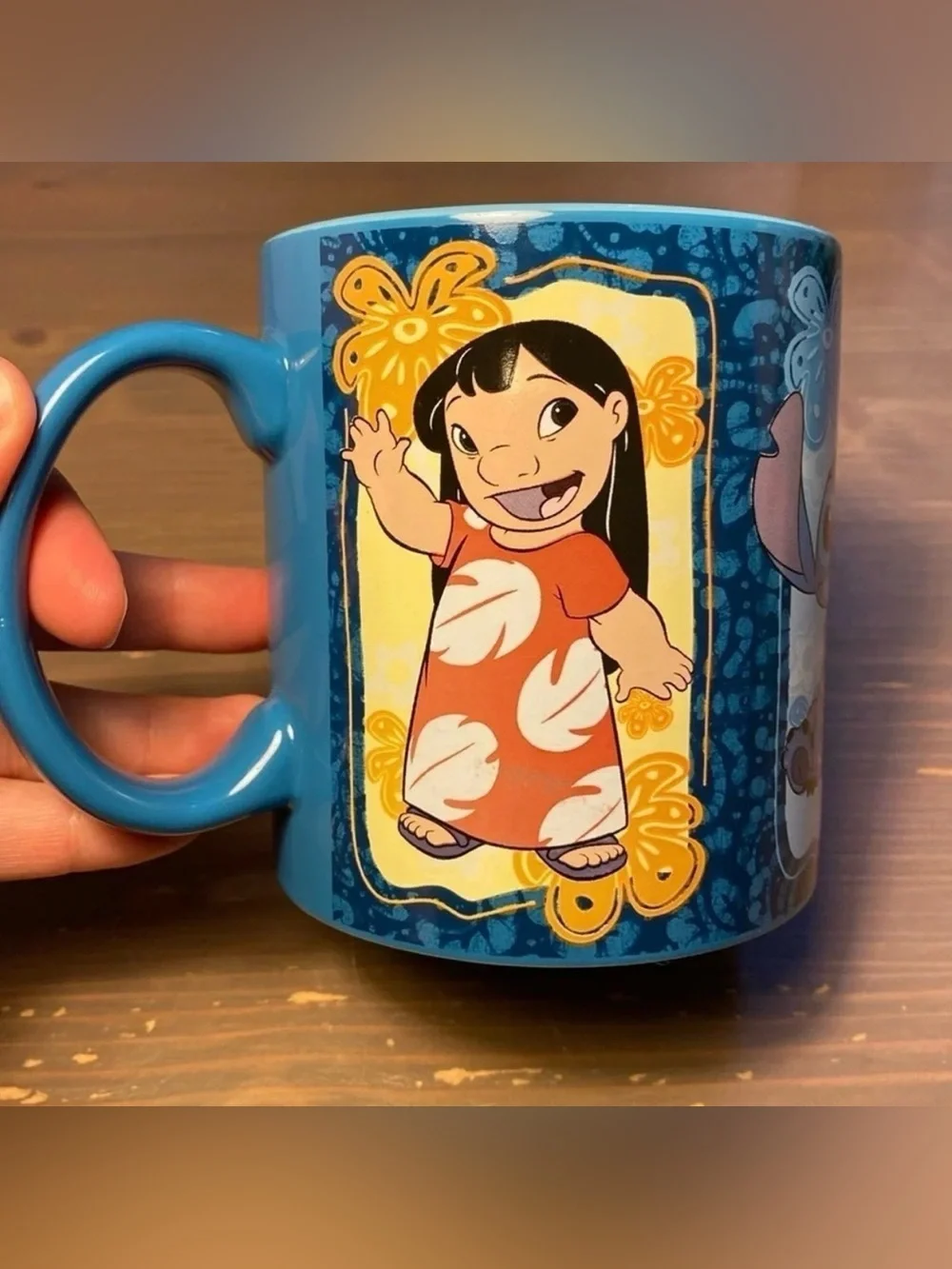 Disney Lilo & Stitch Angel Scrump Floral Portrait Ceramic Mug 20 oz